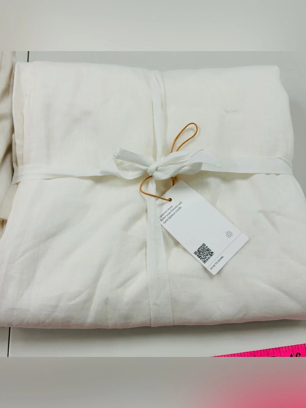 NWT QUINCE Set Of 2 48x84 European Linen Curtains Cream 8807